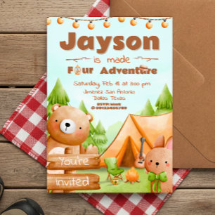 Made Four Adventure - Camping  Invitation