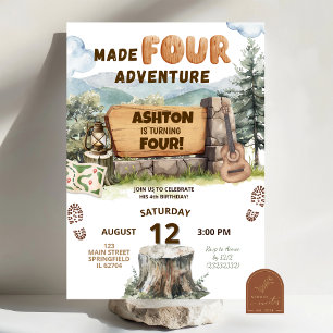 Made FOUR Adventure Woodlands Birthday Invitation