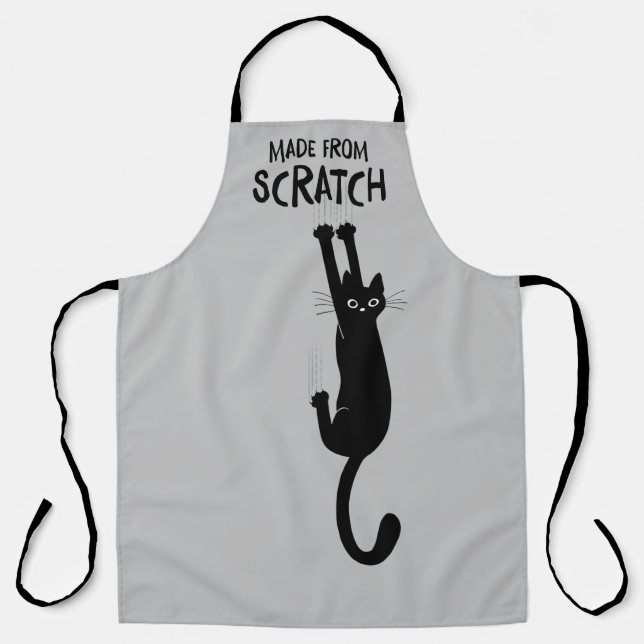Made From Scratch Funny Cat Hanging On Apron (Front)