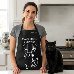 Made from scratch funny cat kitchen apron