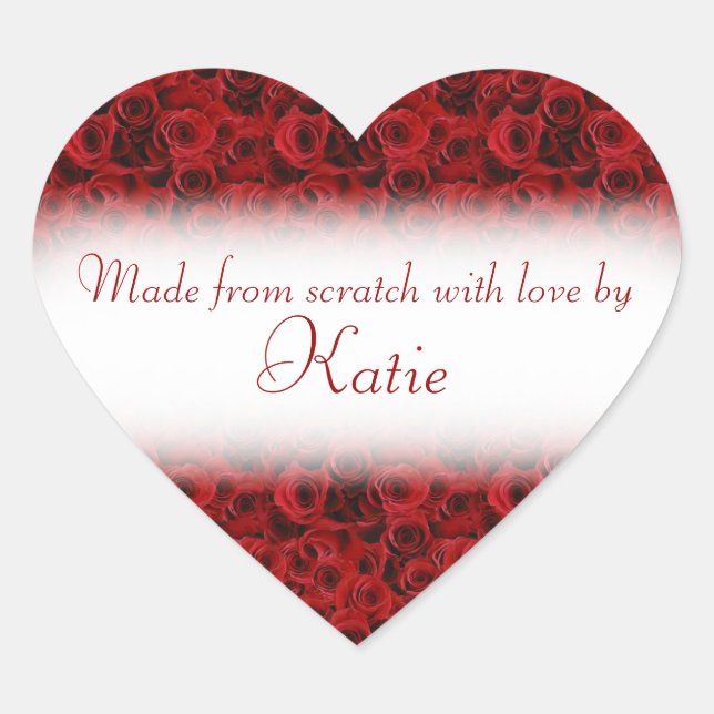 Made from scratch with love by heart stickers (Front)