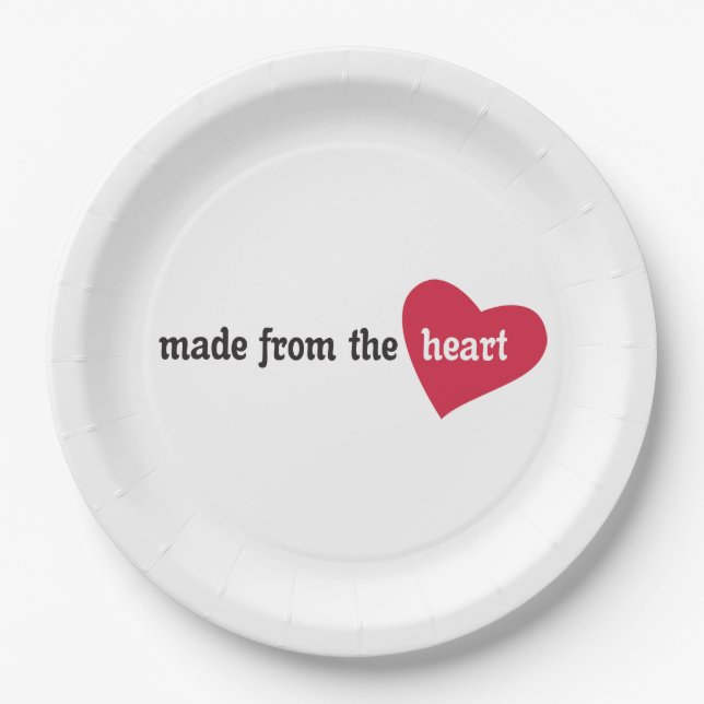 Made from the Heart Food Label Paper Plates (Front)