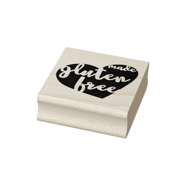 Made Gluten Free Heart Bakery Wheat Free Rubber Stamp (Stamp)