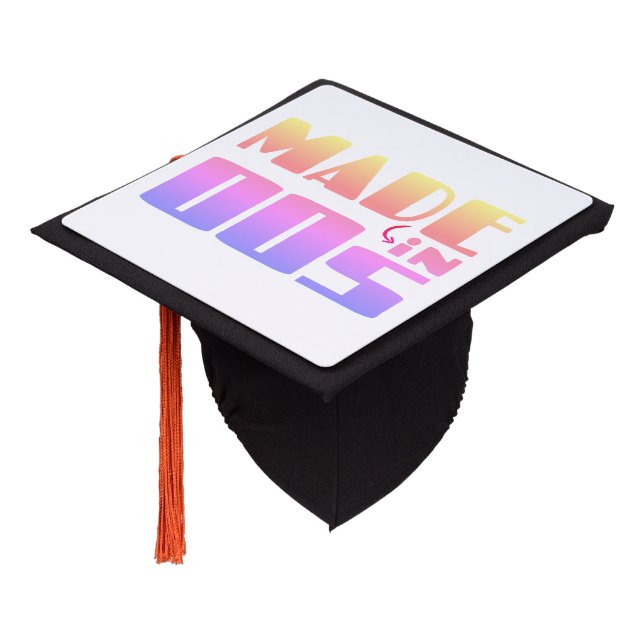 Made in 00s -Nostalgic Vibes Graduation Cap Topper (Angled)