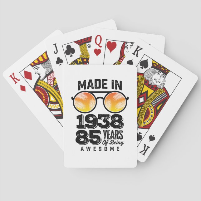 Made In 1938 85 Years Of Being Awesome Poker Cards (Back)