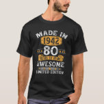 Made In 1942 80 Years Old Gifts 80Th Birthday Gift T-Shirt<br><div class="desc">Made In 1942 80 Years Old Gifts 80th Birthday Gift For Men</div>