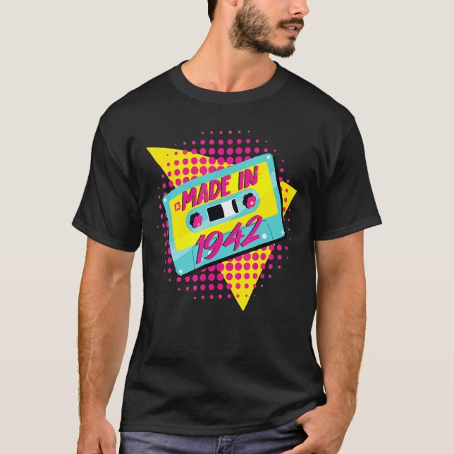 Made In 1942 80th Birthday 80s 90s 1990s 1980s Nos T-Shirt (Front)