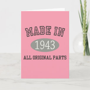 Made In 1943 All Original Parts Card