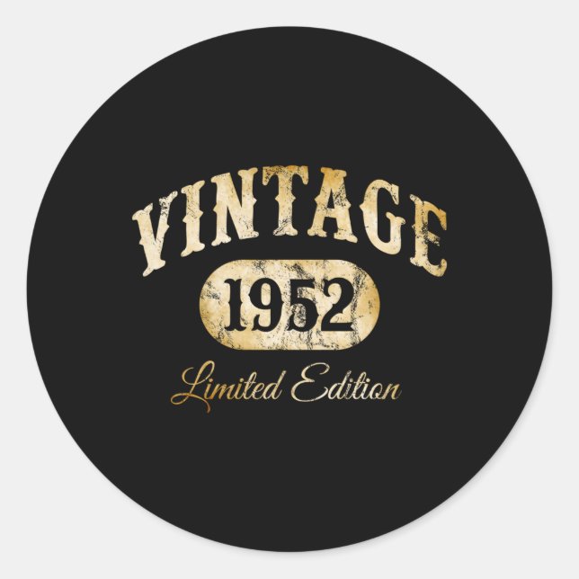 Made In 1952 Classic Round Sticker (Front)