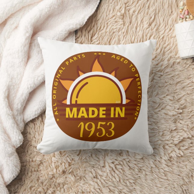 MADE IN 1953 funny birthday gift                   Throw Pillow (Blanket)