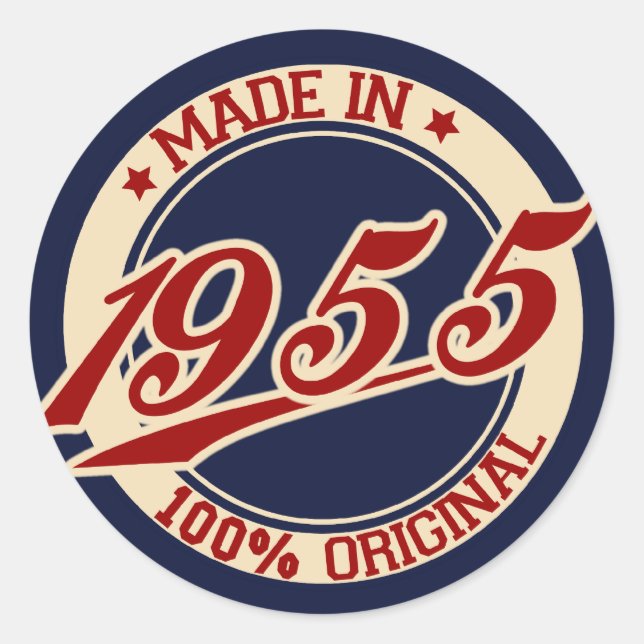 Made In 1955 Classic Round Sticker (Front)