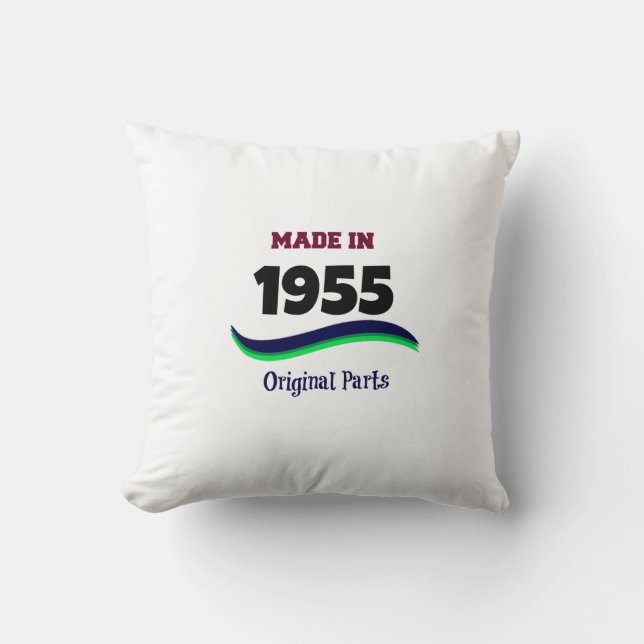 Made in 1955, Original Parts Throw Pillow (Front)