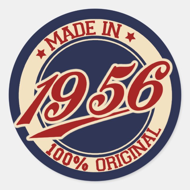 Made In 1956 Classic Round Sticker (Front)