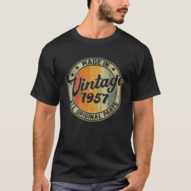 Made In 1957 65Th Birthday 65 Years Old Gifts Mens T-Shirt (Front)