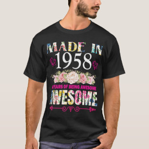 Made in 1958 65 Years Being Awesome 65th Birthday T-Shirt