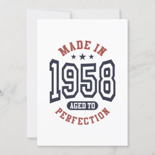 Made In 1958 Aged To Perfection Birthday Gift Invitation