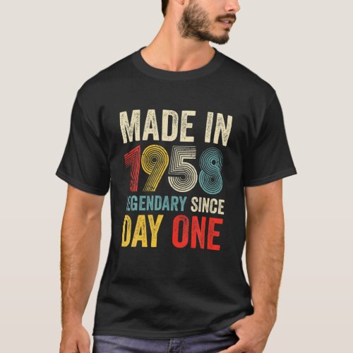 Made In 1958 Legendary Since Day One 63Rd Birthday T_Shirt