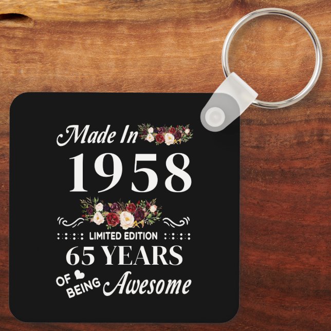 Made In 1958 Limited Edition 65 Years Of Being Keychain (Back)