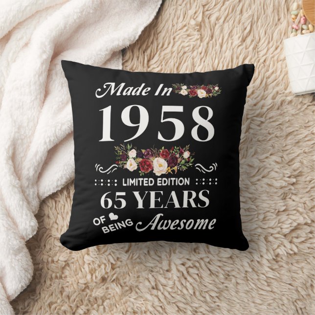 Made In 1958 Limited Edition 65 Years Of Being Thr Throw Pillow (Blanket)