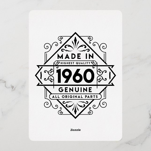 made in 1960 genuine  foil invitation (Back)