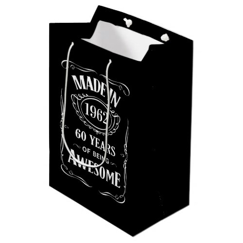 Made in 1962 60 years of being awesome 2022 bday medium gift bag