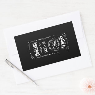 Made in 1962 60 years of being awesome 2022 bday rectangular sticker