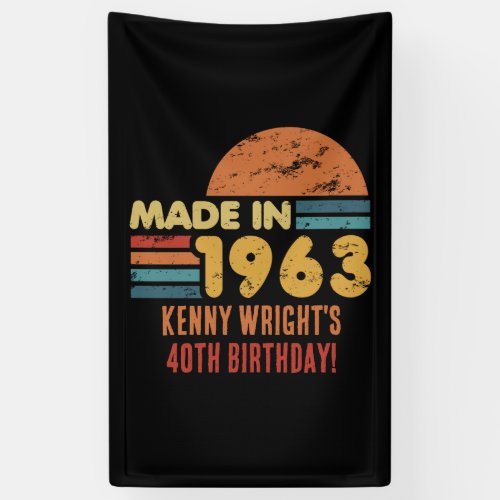 Made In 1963 60th Birthday Banner