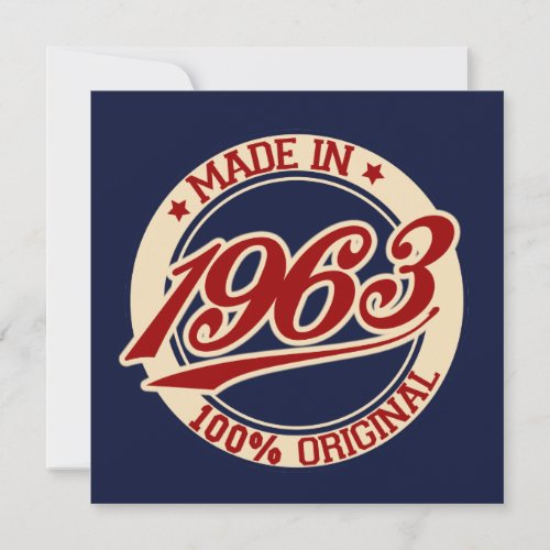 Made In 1963 Custom Announcements