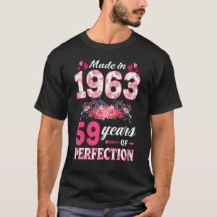 Made In 1963 Floral 59th Birthday 59 Year Old Wom T-Shirt
