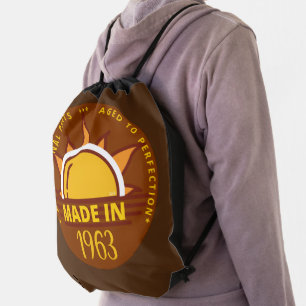 MADE IN 1963 funny birthday gift Drawstring Bag