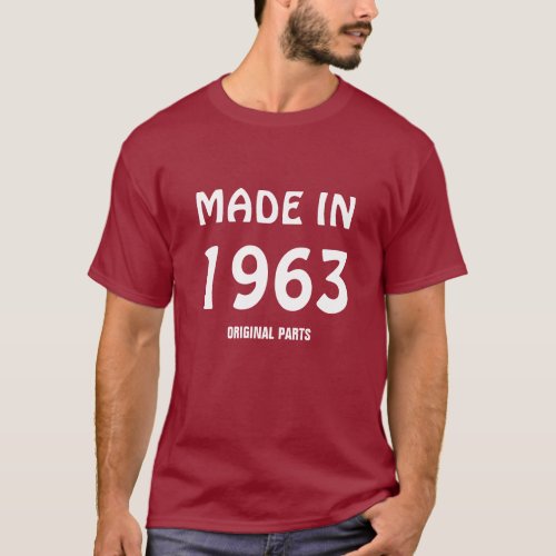 Made in 1963 Original Parts t_shirt