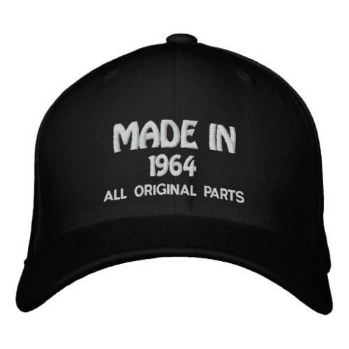 Made in 1964 _ Customizable Text_Embroidered Cap