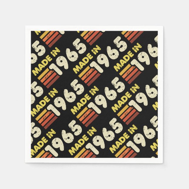 Made In 1965 60th Birthday Napkins (Front)