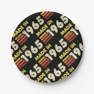 Made In 1965 60th Birthday Paper Plates