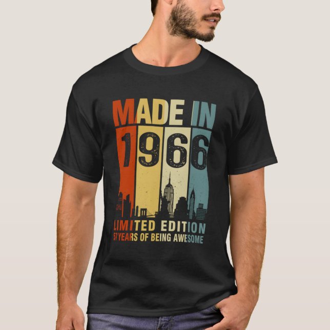 Made In 1966 57 Years Of Being Awesome T-Shirt (Front)