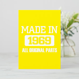 Made In 1969 All Original Parts Invitation