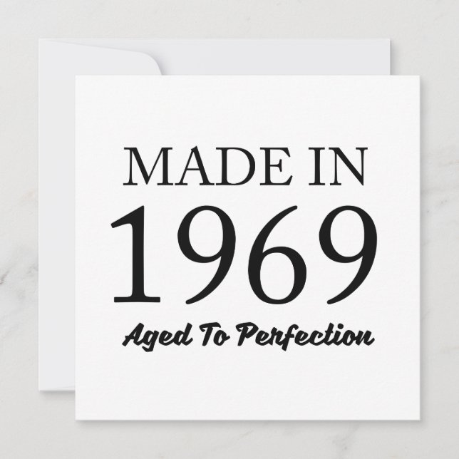 Made In 1969 Card (Front)