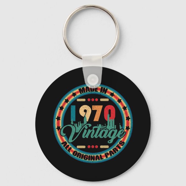Made In 1970 Classic 52nd Birthday All Original Keychain (Front)