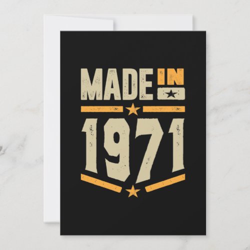 Made In 1971 Birthday Gift Thank You Card