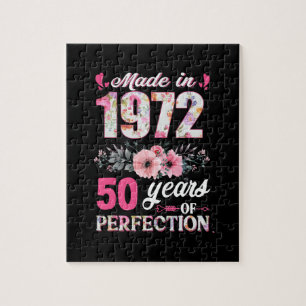 Made In 1972 50 Years Of Perfection 50th Bday Gift Jigsaw Puzzle