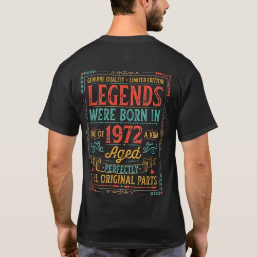 Made In 1972 50 Years Old Gifts 50Th Birthday Gift T_Shirt