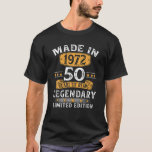 Made In 1972 50 Years Old Gifts 50Th Birthday Gift T-Shirt<br><div class="desc">Made In 1972 50 Years Old Gifts 50th Birthday Gift For Men</div>