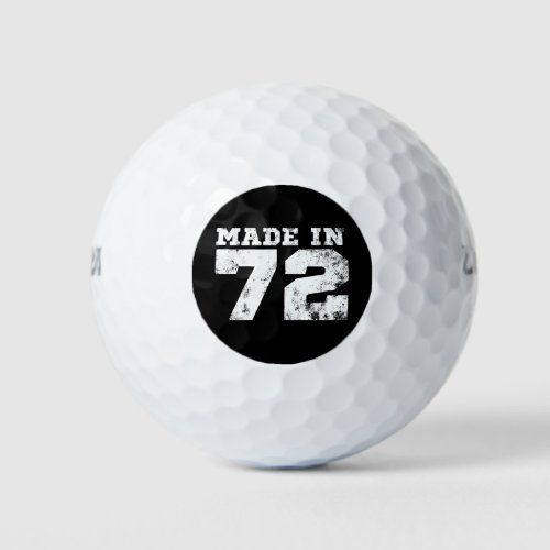 Made in 1972 52nd Birthday  Golf Balls