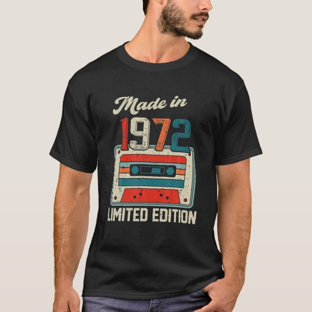 Made In 1972 Cassette Tape 50Th Birthday 50 Year O T-Shirt (Front)