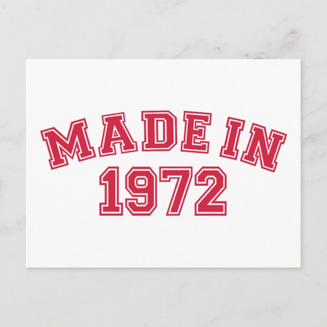 Made in 1972 postcard (Front)