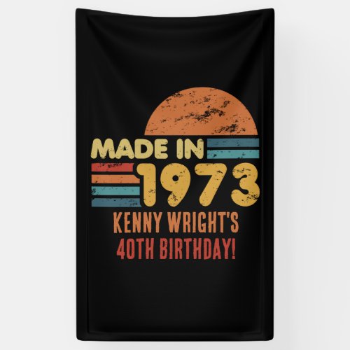 Made In 1973 50th Birthday Banner