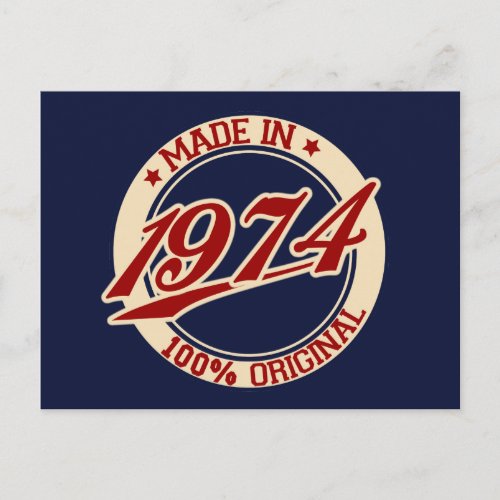 Made In 1974 Postcard