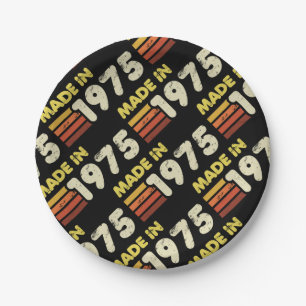 Made In 1975 50th Birthday Paper Plates