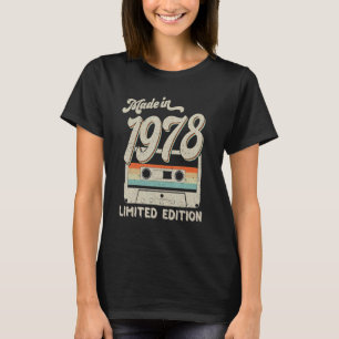 Made In 1978 Cassette Vintage 45th Birthday T-Shirt
