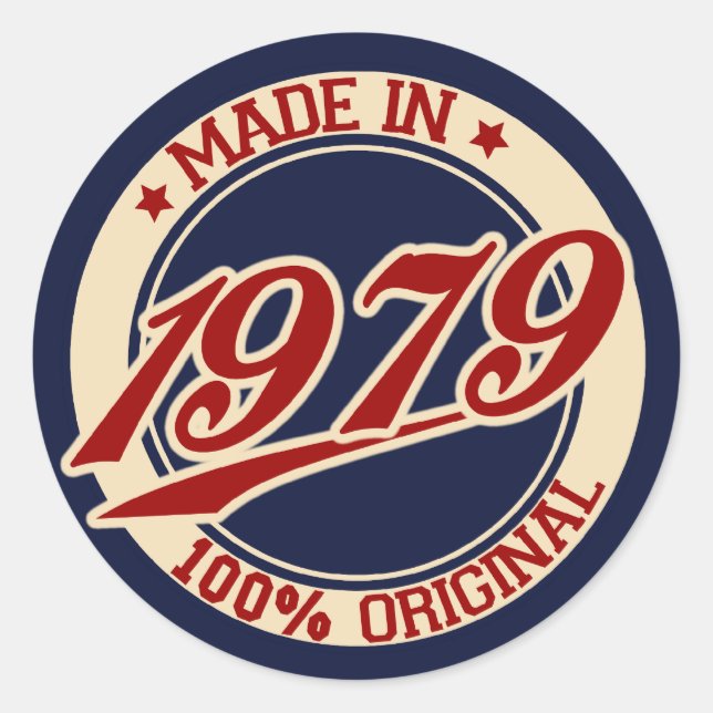 Made In 1979 Classic Round Sticker (Front)